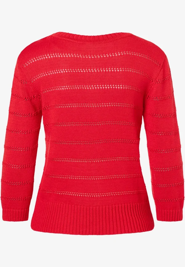 MORE & MORE Ajour Pullover, soft red, Frühjahrs-Kollektion