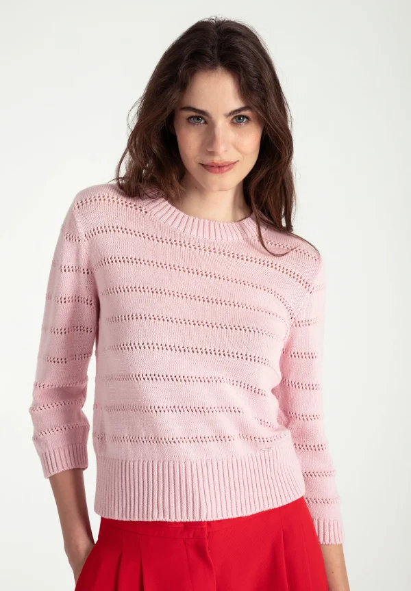 MORE & MORE Ajour Pullover, sorbet rose, Frühjahrs-Kollektion