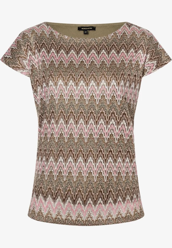 MORE & MORE Ajour Shirt, Zick-Zack Dessin, Sommer-Kollektion