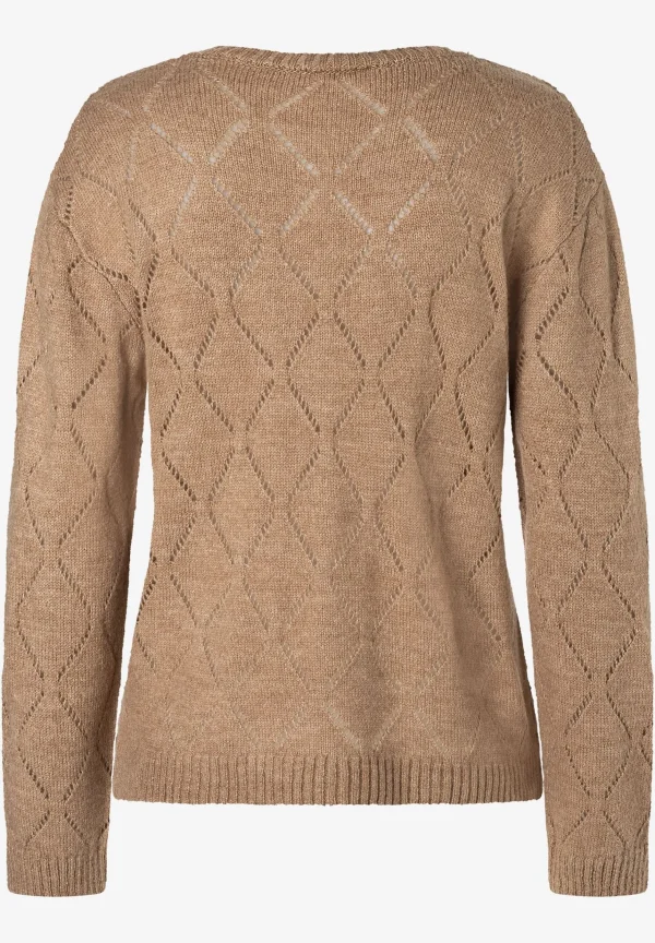 MORE & MORE Ajour-Pullover, macchiato, Herbst-Kollektion