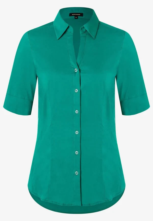 MORE & MORE Baumwoll/Stretch Bluse, summergarden green, Sommer-Kollektion