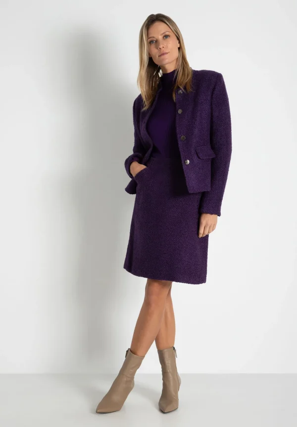 MORE & MORE Bouclé-Blazer, pure purple, Herbst-Kollektion