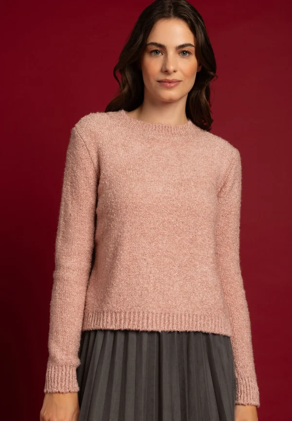 MORE & MORE Bouclé-Pullover, rose flush, Herbst-Kollektion