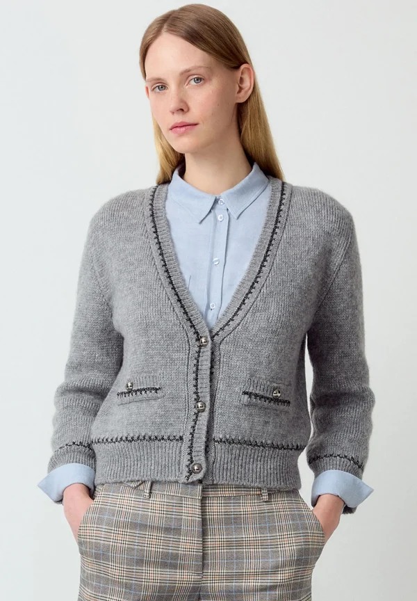 MORE & MORE Cardigan mit Lurex-Detail, melange, Winter-Kollektion