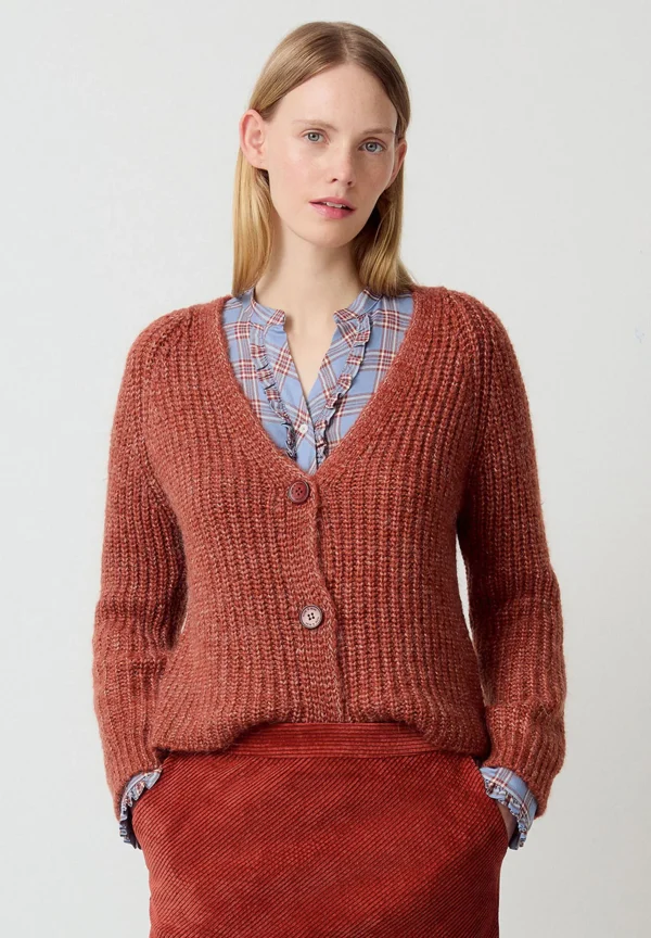 MORE & MORE Cardigan, rusty brown melange, Winter-Kollektion