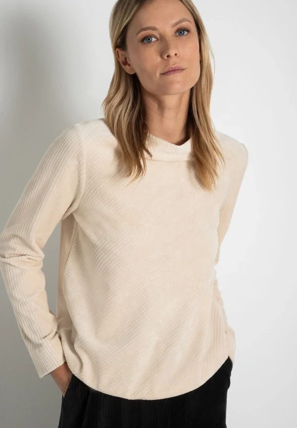 MORE & MORE Cord Sweatshirt, powder creme, Herbst-Kollektion