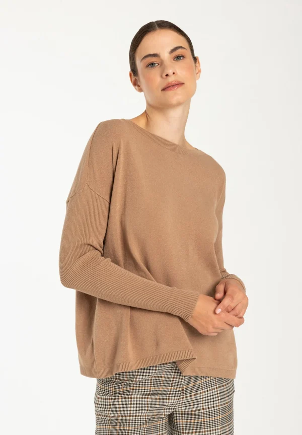 MORE & MORE Feinstrick Pullover, machiato, Herbst-Kollektion