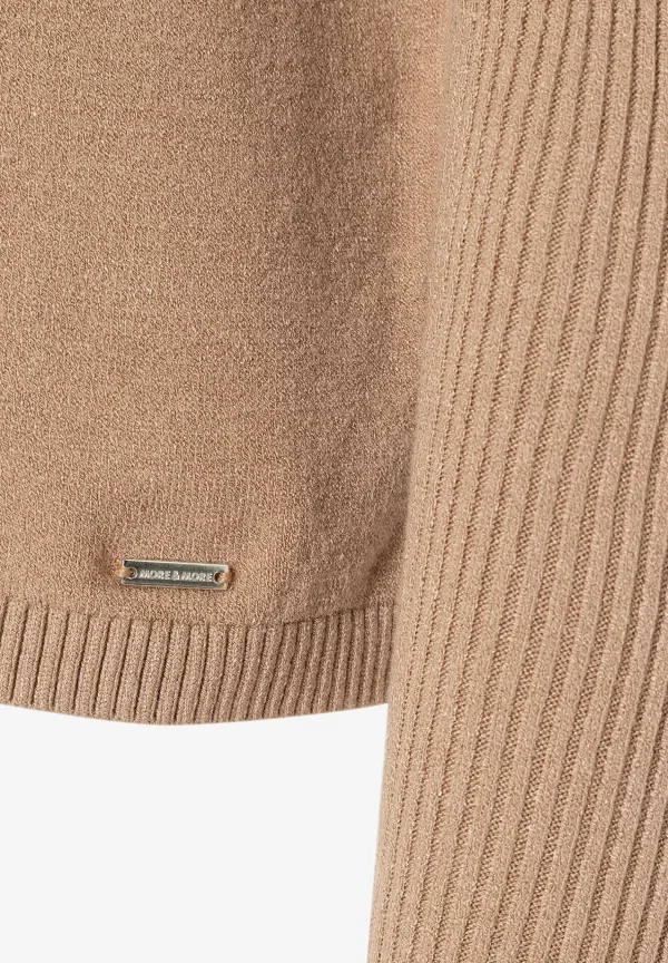 MORE & MORE Feinstrick Pullover, machiato, Herbst-Kollektion