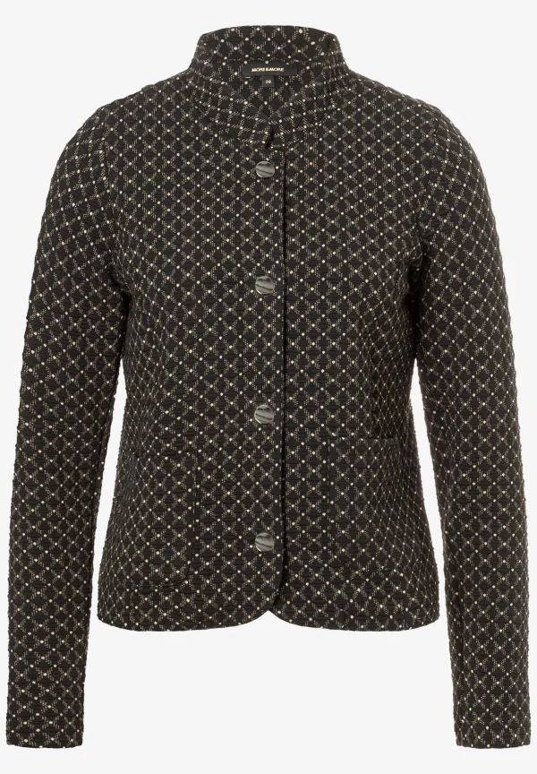 MORE & MORE Jerseyjacke mit Struktur, schwarz/beige, Herbst-Kollektion