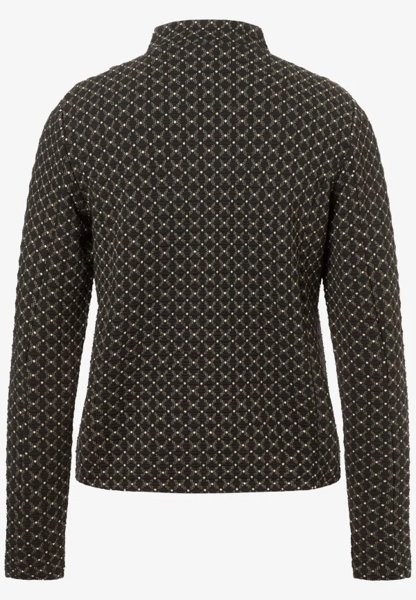 MORE & MORE Jerseyjacke mit Struktur, schwarz/beige, Herbst-Kollektion