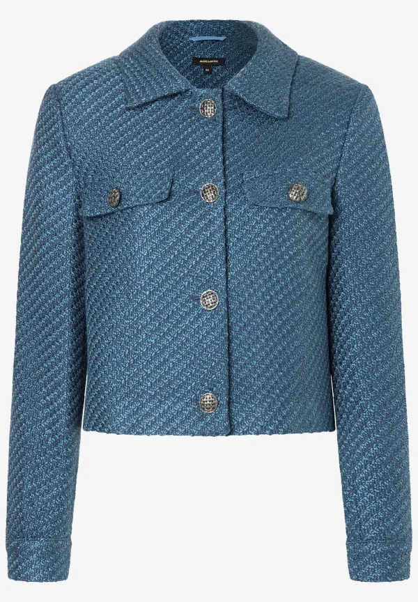 MORE & MORE kurzer Bouclé-Blazer, greyblue, Herbst-Kollektion