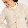 MORE & MORE kurzer Strickblouson, almond melange, Herbst-Kollektion