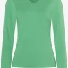 MORE & MORE Langarmshirt, soft warm green, Frühjahrs-Kollektion