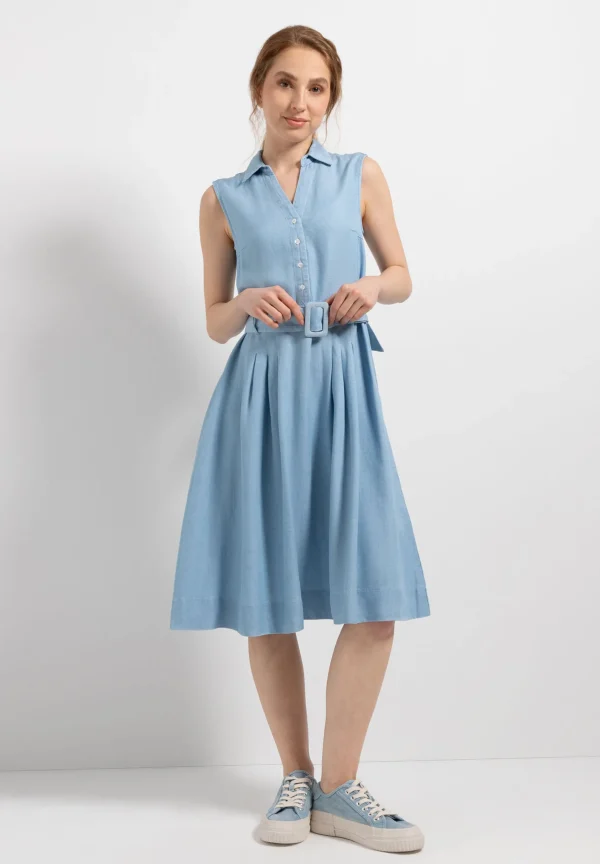 MORE & MORE Lyocell Kleid, blue, Sommer-Kollektion