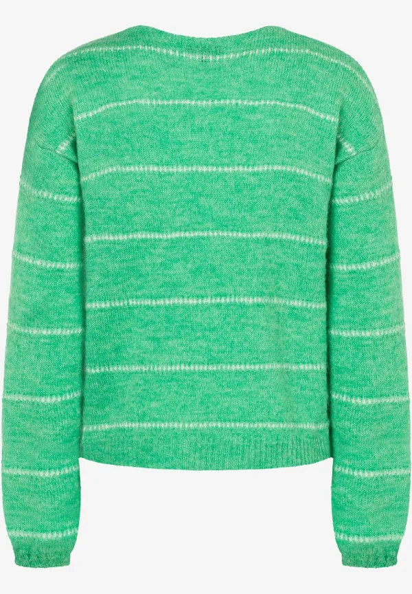 MORE & MORE Pullover mit feinen Streifen, soft warm green, Frühjahrs-Kollektion
