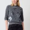 MORE & MORE Pullover mit Pailletten, , Party-Kollektion