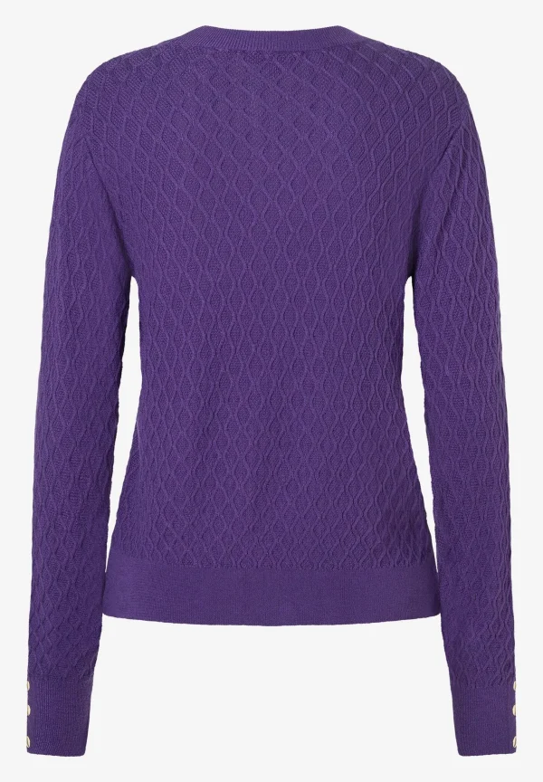 MORE & MORE Pullover mit Struktur, pure purple, Herbst-Kollektion