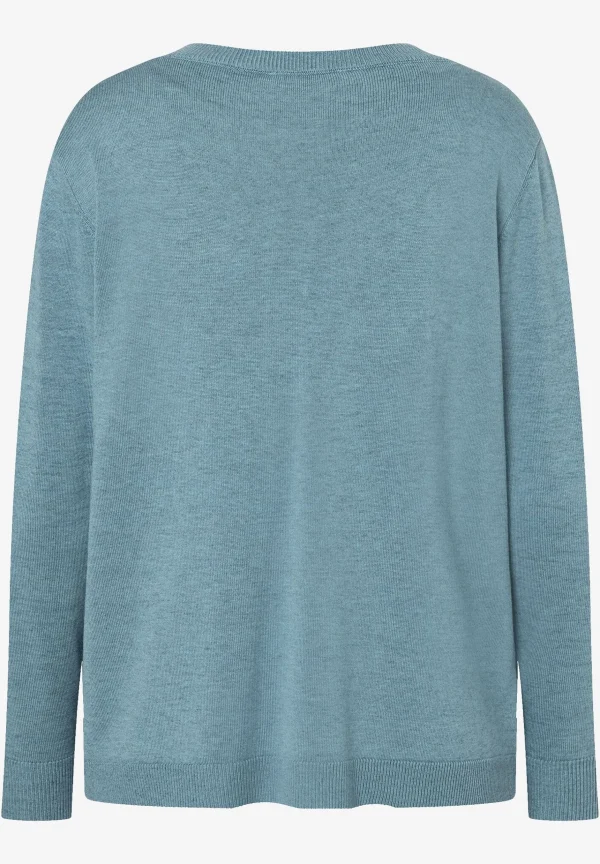 MORE & MORE Pullover mit V-Ausschnitt, greyblue, Herbst-Kollektion