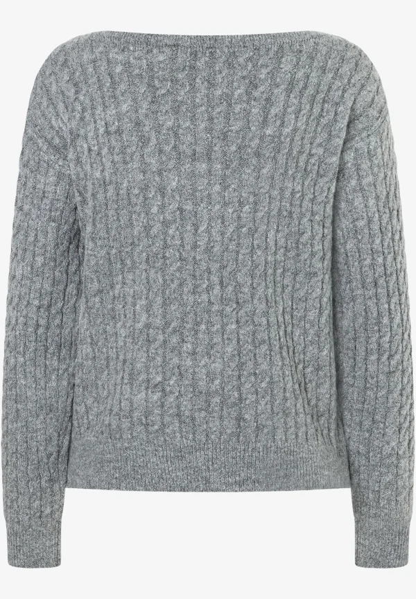 MORE & MORE Pullover mit Zopfmuster, melange, Winter-Kollektion