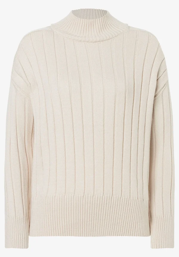 MORE & MORE Rippen-Pullover, powder creme, Winter-Kollektion