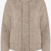 MORE & MORE Rippen-Strickjacke, taupe melange, Herbst-Kollektion