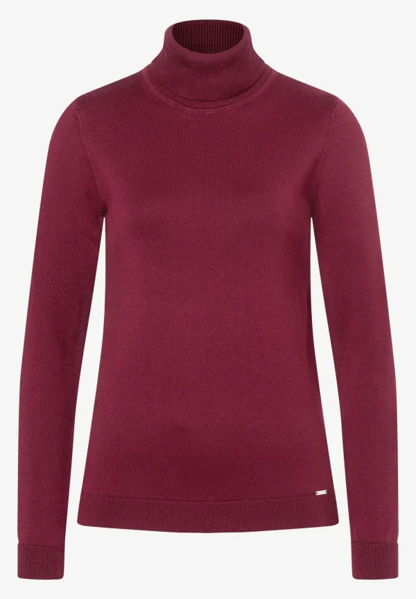 MORE & MORE Rollkragenpullover, bordeaux, Herbst-Kollektion