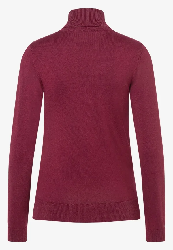 MORE & MORE Rollkragenpullover, bordeaux, Herbst-Kollektion