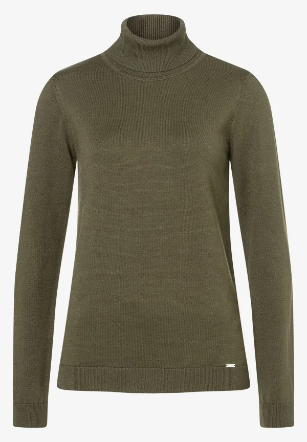 MORE & MORE Rollkragenpullover, olive, Herbst-Kollektion