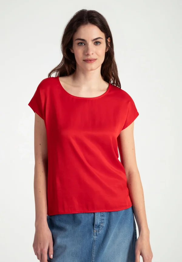 MORE & MORE Shirt mit Satinfront, soft red, Frühjahrs-Kollektion