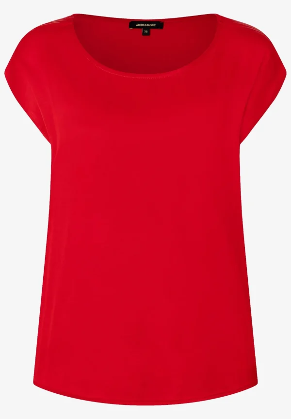 MORE & MORE Shirt mit Satinfront, soft red, Frühjahrs-Kollektion