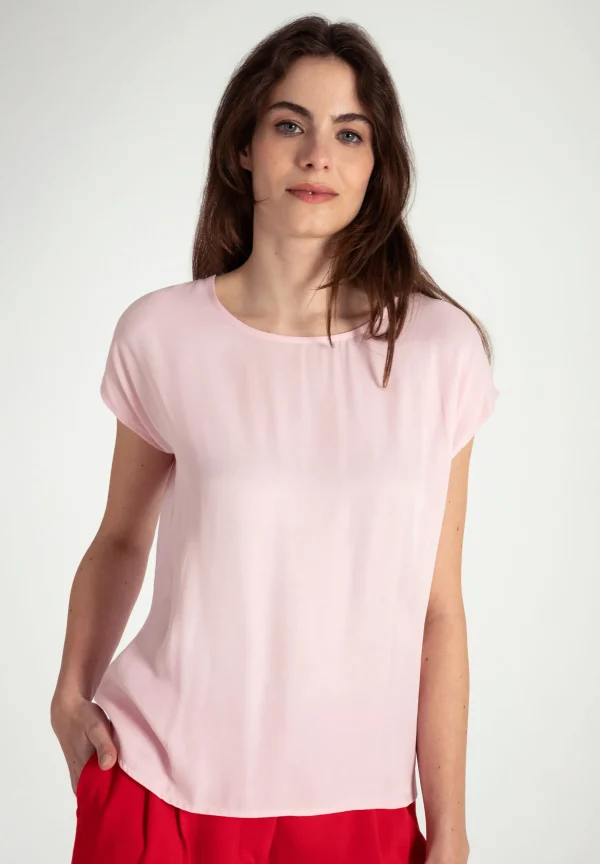 MORE & MORE Shirt mit Satinfront, sorbet rose, Frühjahrs-Kollektion