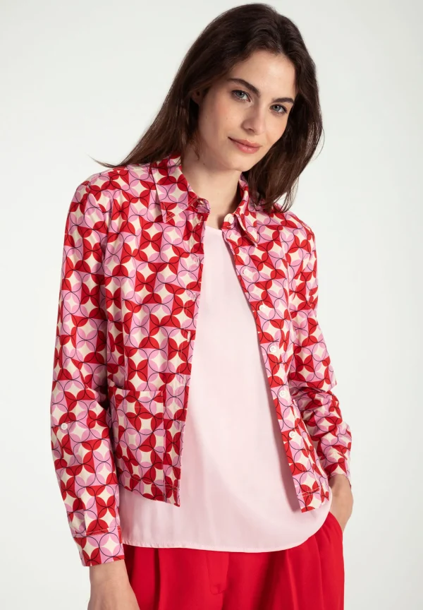 MORE & MORE Shirt mit Satinfront, sorbet rose, Frühjahrs-Kollektion