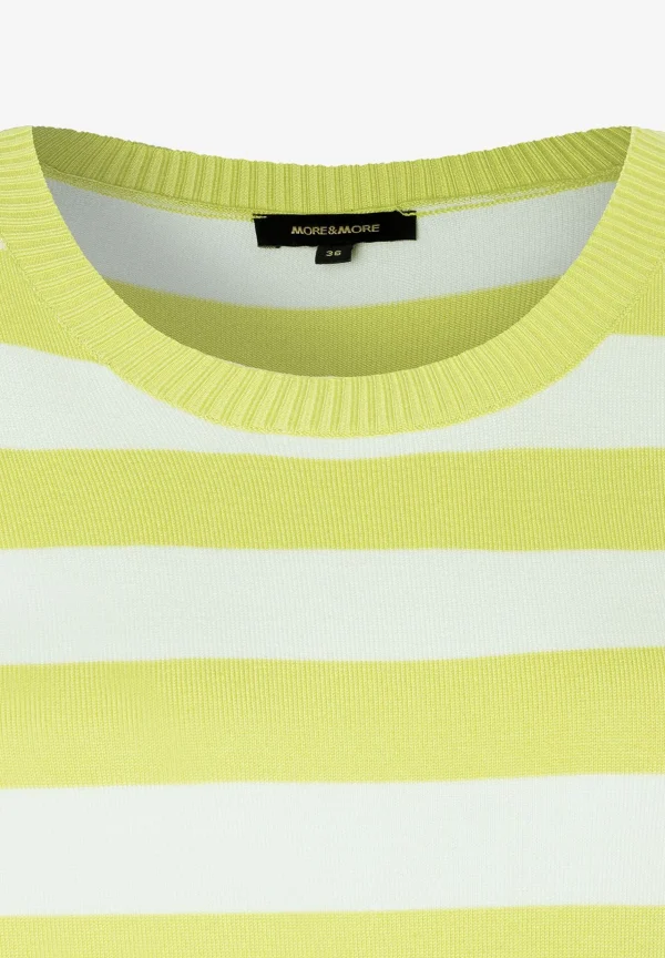 MORE & MORE Streifen-Pullover, lime/ecru, Frühjahrs-Kollektion