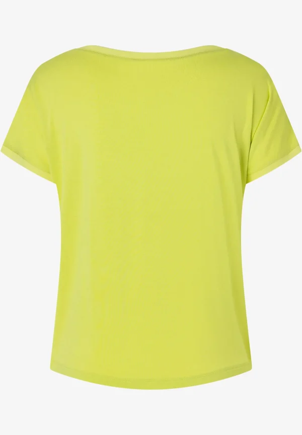 MORE & MORE T-Shirt mit Chiffonkante, lime yellow, Frühjahrs-Kollektion