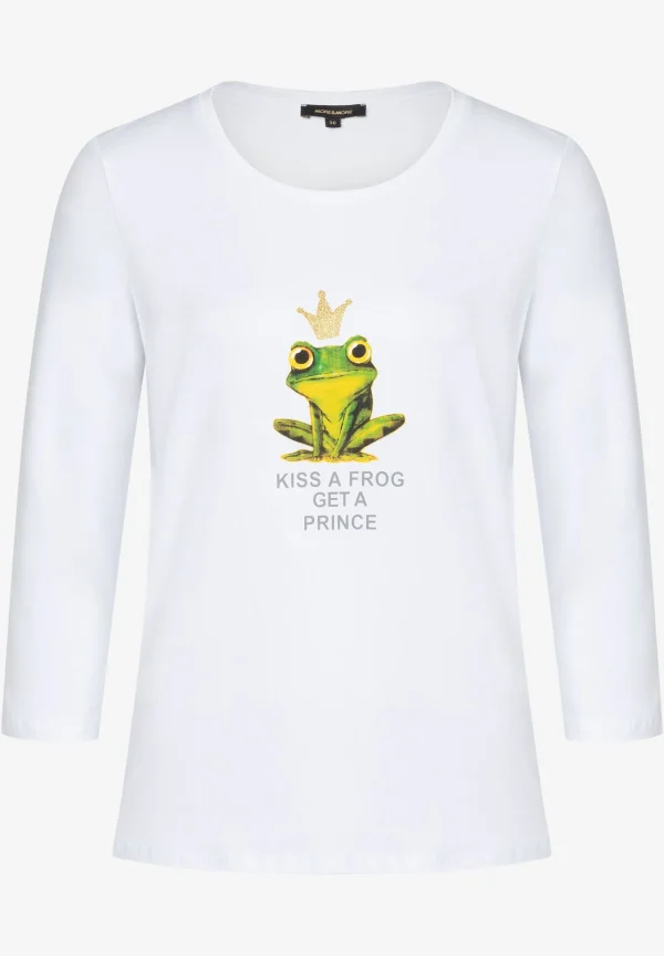 MORE & MORE T-Shirt mit Frosch-Print, weiß