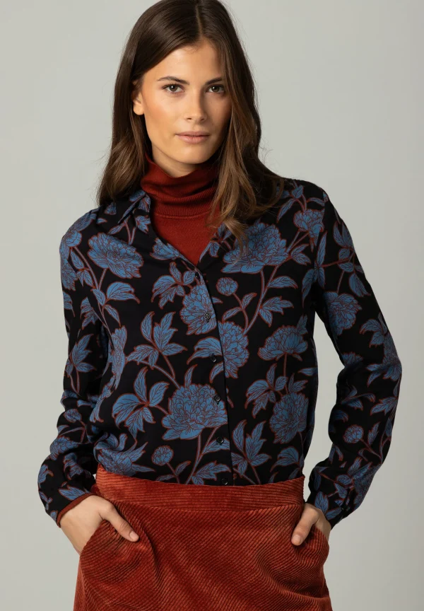 MORE & MORE Viskosebluse, Flowerprint, Winter-Kollektion